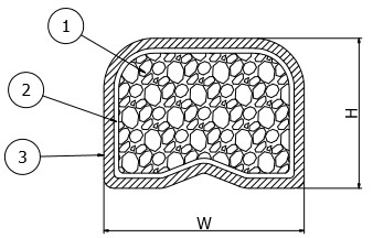 9x5m m Emi Rubber Gasket, junta de espuma conductora plana
