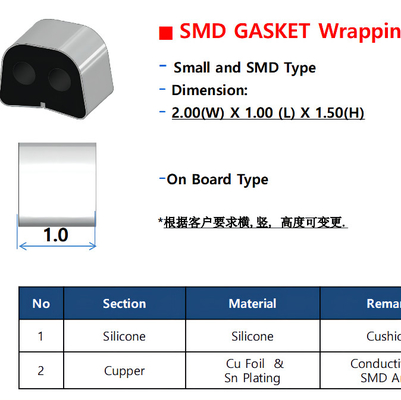 Sello de goma plano Ring Corrugated del silicón de la junta del SN SMD del AU