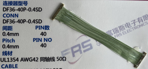 Asamblea micro del alambre del escudo del doble del cable del Pin LVDS del coaxil Awg40 30 Pin To 40