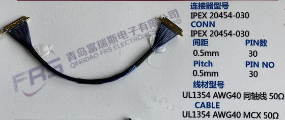 40awg asambleas de cable micro del conector 250m m del Pin LVDS del coaxil 30