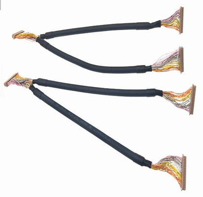 cable doble del escudo del remolque del coche 30awg del arnés de cable 50m m de 40p LVDS solo