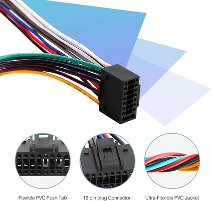 18AWG 4 haz de cables de Pin Car Stereo Connector Electrical del Presidente 16