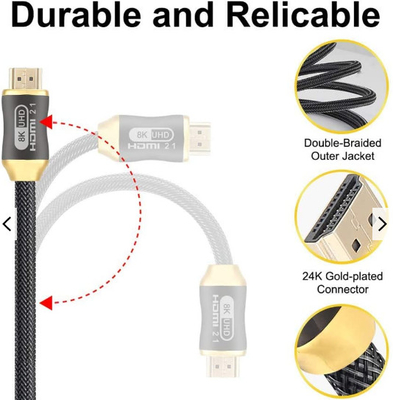 alambre ultra de alta velocidad del cable 30awg de 4k 120hz Hdmi 2,1 Hdmi