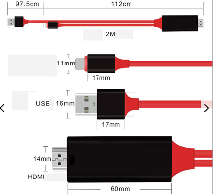 8 cable de audio de la asamblea de cable del Pin los 2m HDMI 1080p a Hdmi para el iPhone 13 13Plus